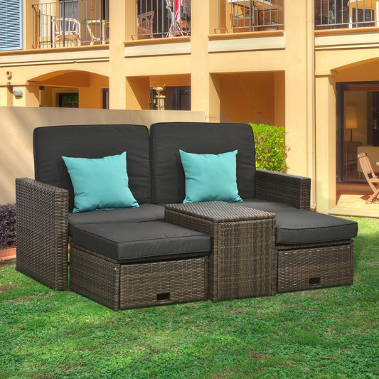 Adjustable Lounger Patio Sofa Set