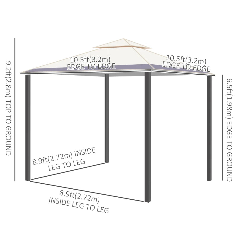 10' x 10' Outdoor 2-tier roof Gazebo