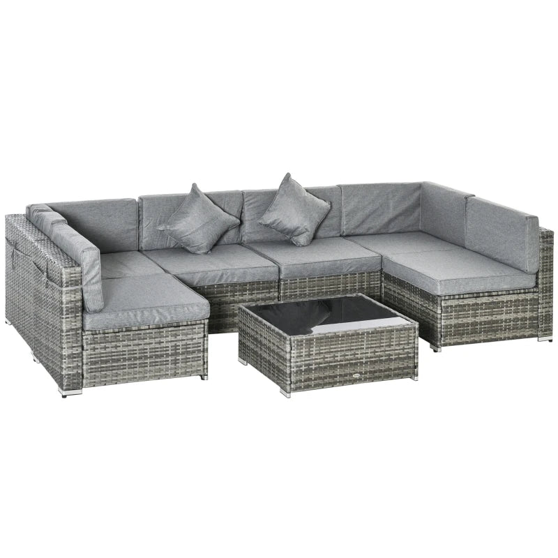 7 Pcs Outdoor Grey Sectional