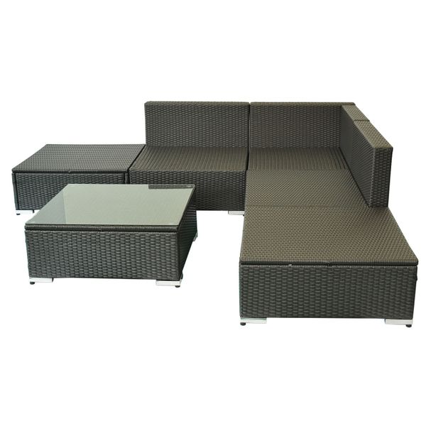 6pcs All-weather Wicker Sectional Sofa