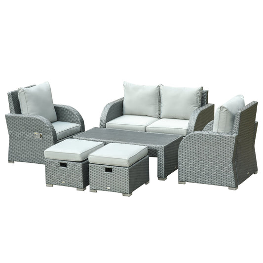 6 PCS Outdoor Rattan Wicker Sofa Set